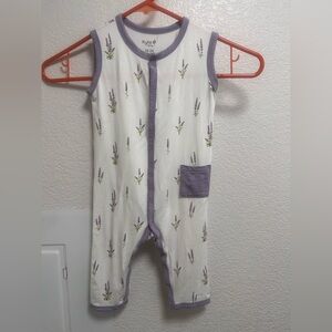 Kyte BABY Lavender and Cream Sleeveless Romper retired